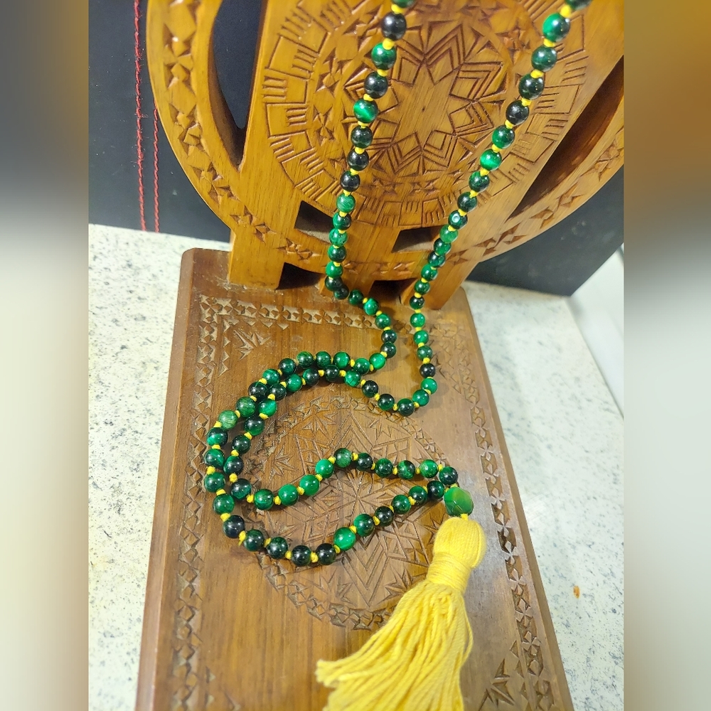 Authentic Handmade Green Tiger's Eye Mala